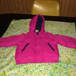 Coats | Pink Navy Blue Nike Coat | Poshmark